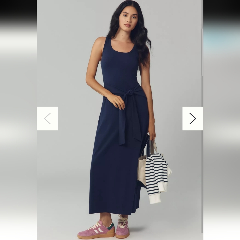 LSPACE x Anthropologie Tie-Waist Maxi Dress xs midnight blue